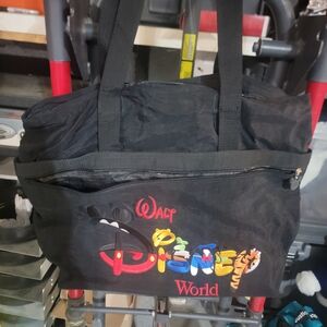 Disney Black Travel Bag with Multicolor Logo